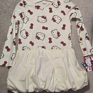 Sanrio Kids Dress with Hello Kitty Print - Red and Cream
